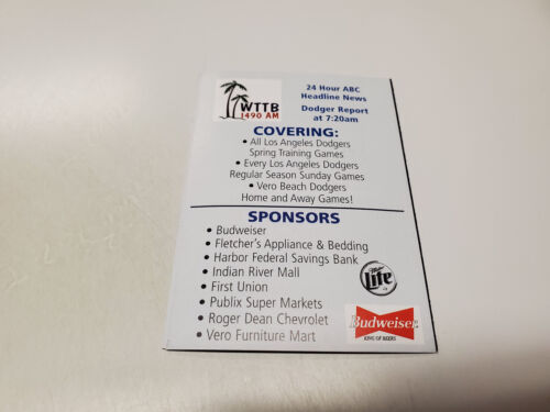 RS20 Los Angeles Spring Training/Vero Beach Dodgers 2002 Pocket Schedule - Picture 2 of 2