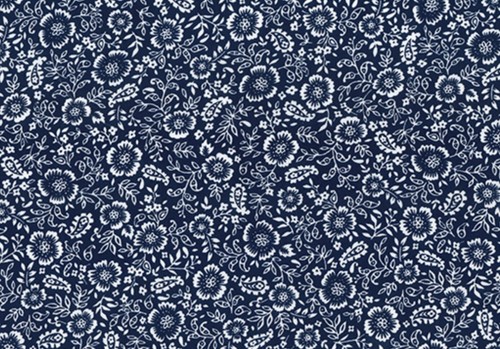 100% cotton quality craft fabric by the metre floral dress fat quarter NAVY grey - Picture 6 of 21