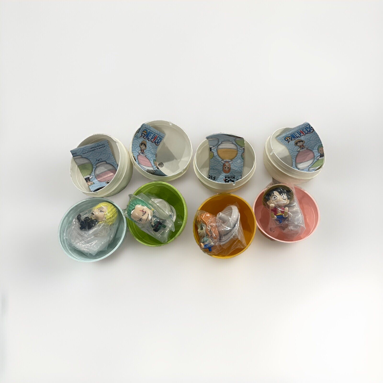 Nuevo UNA PIEZA x KURA SUSHI - Bikkura Pon Collab Sushi Figura Soporte - Juego de 4