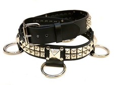Studded D Ring 2 Row Bondage Belt Leather Punk Goth Metal Rock Garage Metal Uk