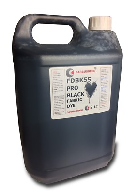 Schwarze flüssige Stofffarbe, Kleidung, Denim, Handtaschen, Spray, Dip, 5 LT RTU