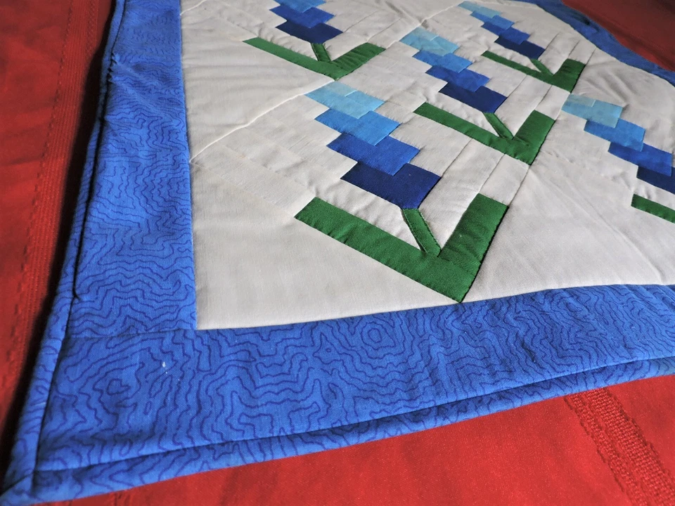 Really Cute Quilted Blue Bonnets Wall Hanging - Image 3 of 4