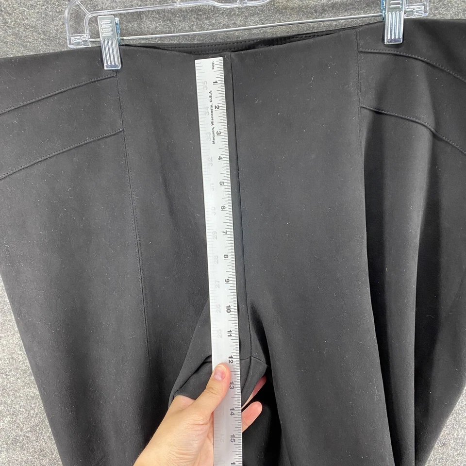 Pantalones de vestir Dressbarn para mujer 3X Plus negros tiro alto ajustados frente plano Foto 4 de 4