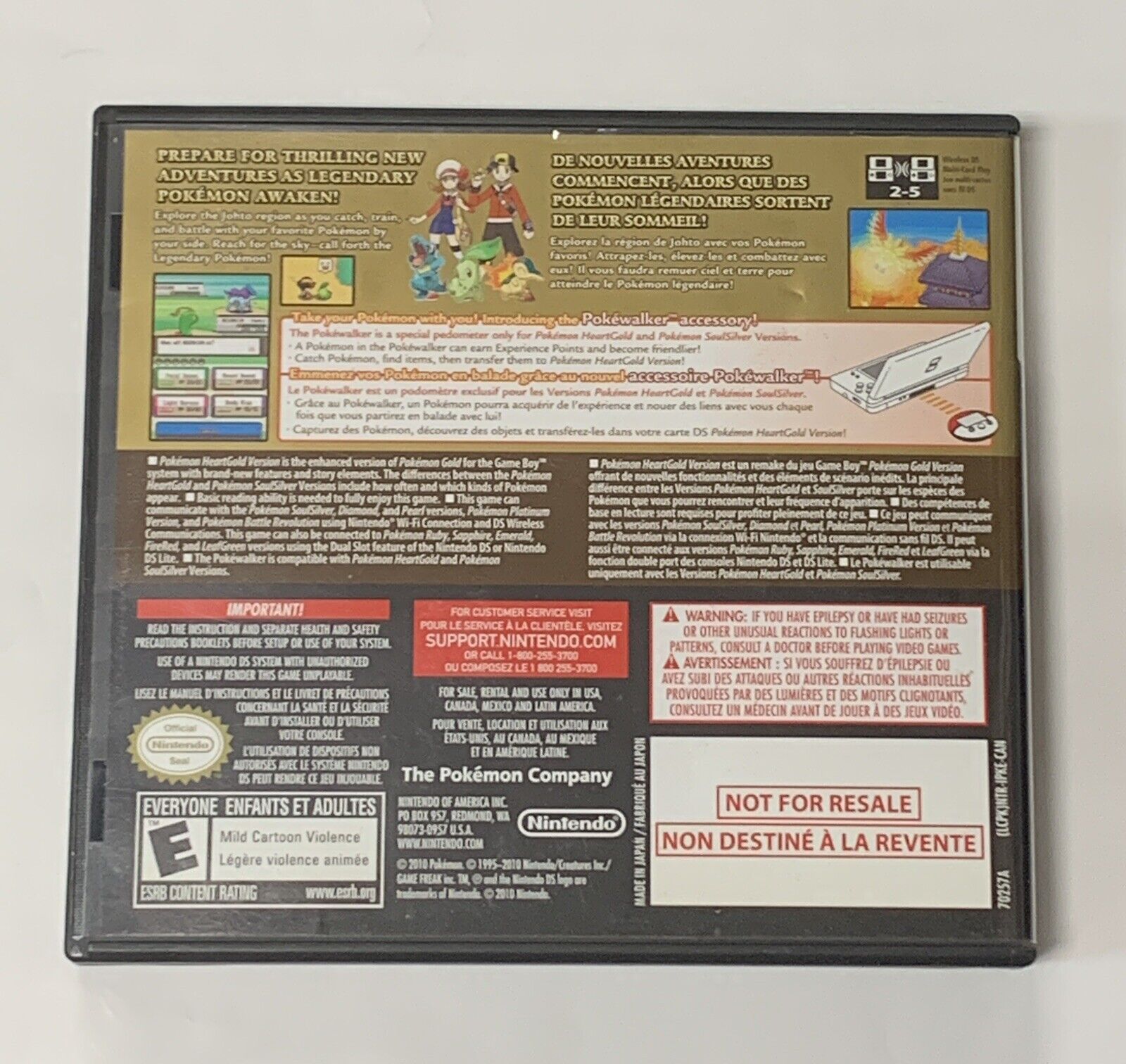 Pokemon Heartgold Nintendo DS NDS Complete with Pokewalker - Not Mint