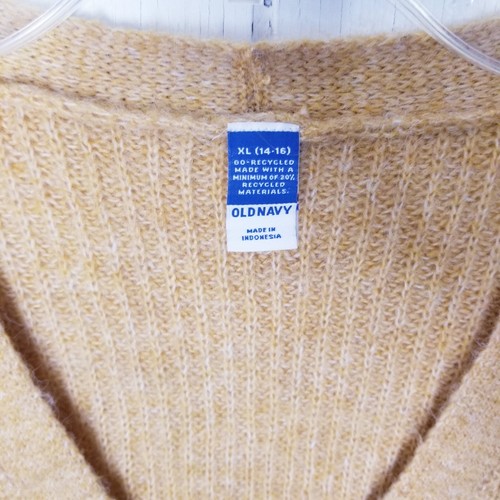 Old Navy Strickjacke Pullover Damen Gr. XL (14-16) gelb gold orientiert cropped - Bild 15 von 16