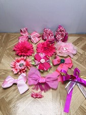 Bow lot of 12 bows Pink Mix Sizes Styles Floral Girls PREOWNED