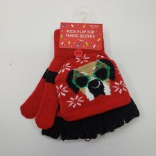 Kids Flip Top Magic Gloves Red with a Dog