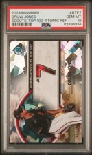 💎2023 Bowman Chrome DRUW JONES Scouts Top 100 Atomic Refractor /150🔥PSA 10💎