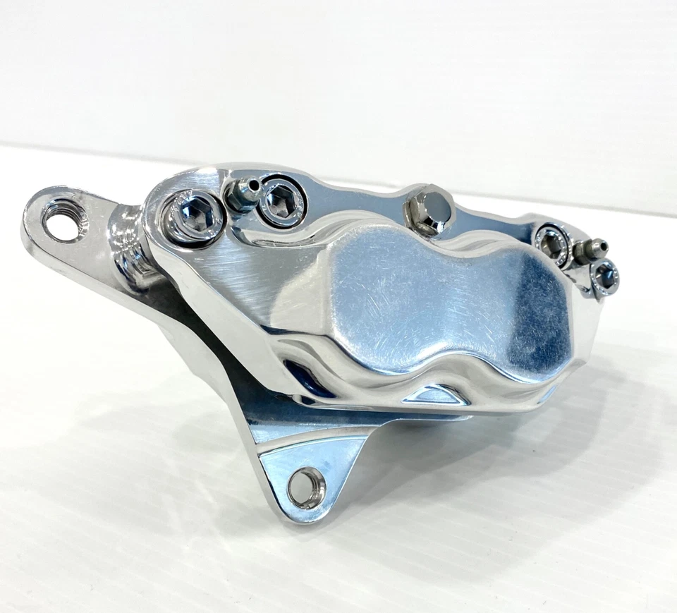 Pinza de freno HHI Hawg Halters delantera derecha cromada 4 pistones 73-83 Harley Big Twin Foto 3 de 4