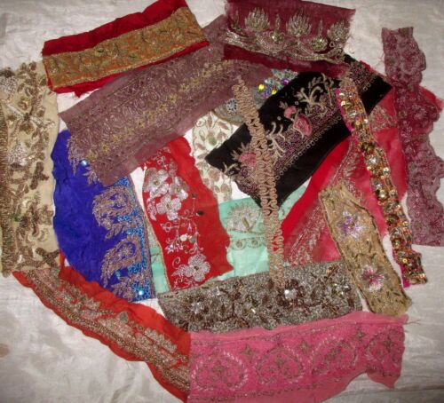 ZARDOSI WORK RARE LOT Antique Vintage Sari TRIM LACE EDGING RIBBON 100 GRAMS - 第 1/4 張圖片