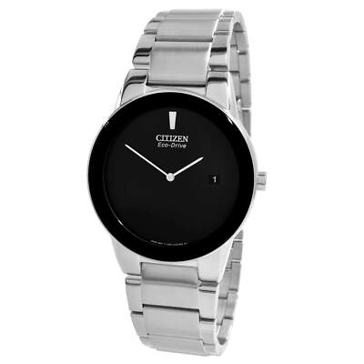 Citizen Men's Axiom Eco-Drive Black Dial Steel Bracelet Dress Watch AU1060-51E