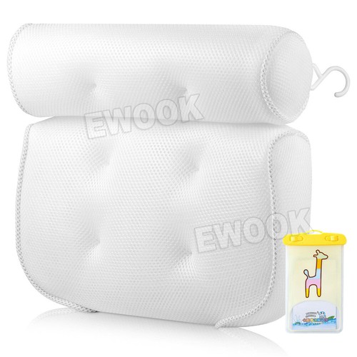 3D Mesh Bath Pillow Spa Breathable Bathtub Cushion Neck Back Support Tub Suction - Picture 12 of 12