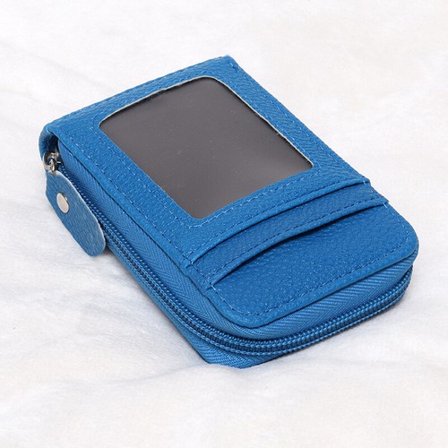 Genuine Leather Men Women Wallet Credit Card Holder RFID Blocking Zipper Pocket. - Picture 22 of 27