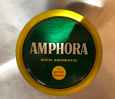 Vintage Douwe Egberts Amphora Tobacco Tin 7 OZ Green Empty