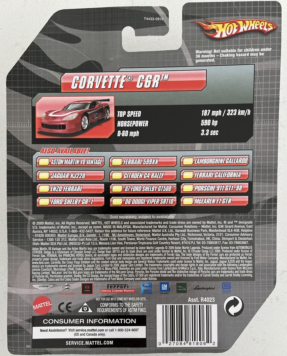 Hot Wheels Speed Machines Red Corvette C6R Die Cast 1:64