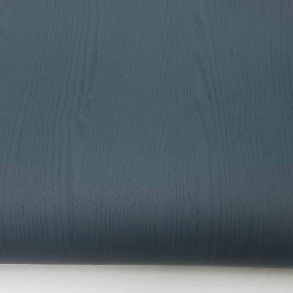 Papel tapiz turquesa profundo mate aspecto pintado madera grano papel autoadhesivo Foto 3 de 4