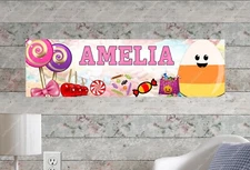 Candy - Personalized Name Poster Customized Birthday Party Banner Wall Decor