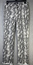Paige Womens Size 27 Jeans Hoxton Slim Stretch Frayed Hem Snake Design MP12