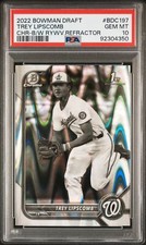 2022 Bowman Draft #BDC197 Trey Lipscomb Chr-B/W Rywv.Refractor PSA 10