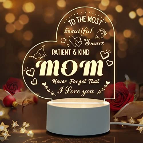 Mothers Day Gifts for Mom from Daughter Son, Mom Gifts Night Light for  Christmas