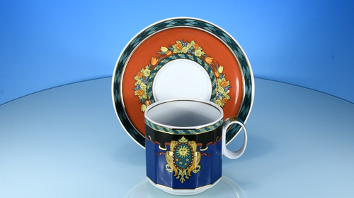 Rosenthal Versace "Le Roi Soleil" Kaffeetasse & Untertasse 1.Wahl - Video 1 von 1