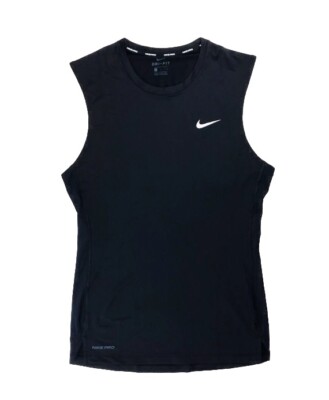 Nike Pro Sleeveless Compression Shirt Dri-FIT Top Men's Large Black CJ0964-010