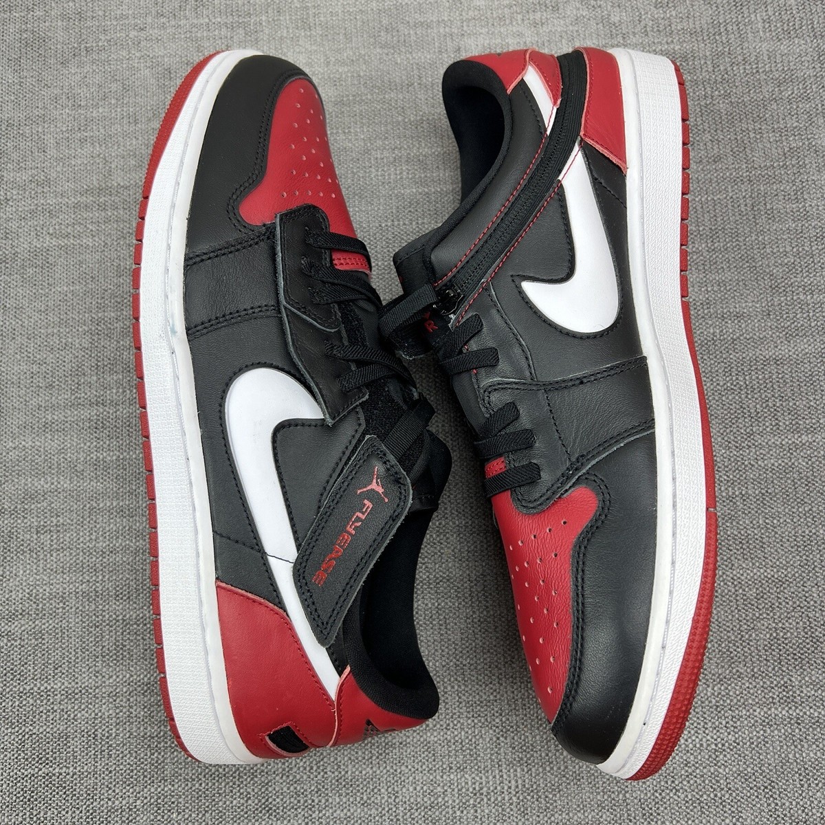 Nike Air Jordan 1 Low Flyease Bred Banned Black Gym Red White