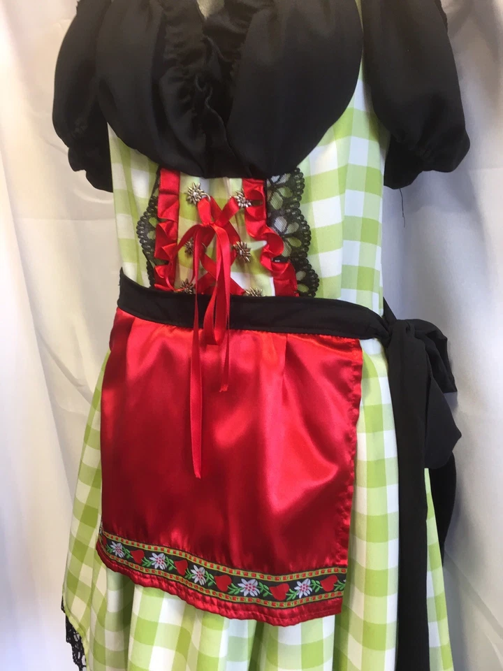 Oktoberfest Dirndl - Verde/Negro - Talla 12 Foto 4 de 4