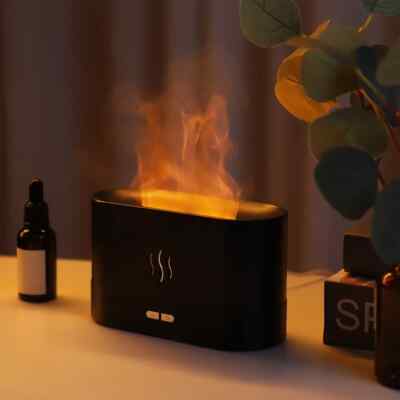 Diffuseur D’huiles Essentielles Kinscoter – Effet Flamme Noir, 4 Pouces