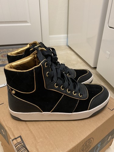 Black \u0026 Gold High Top Sneakers | eBay