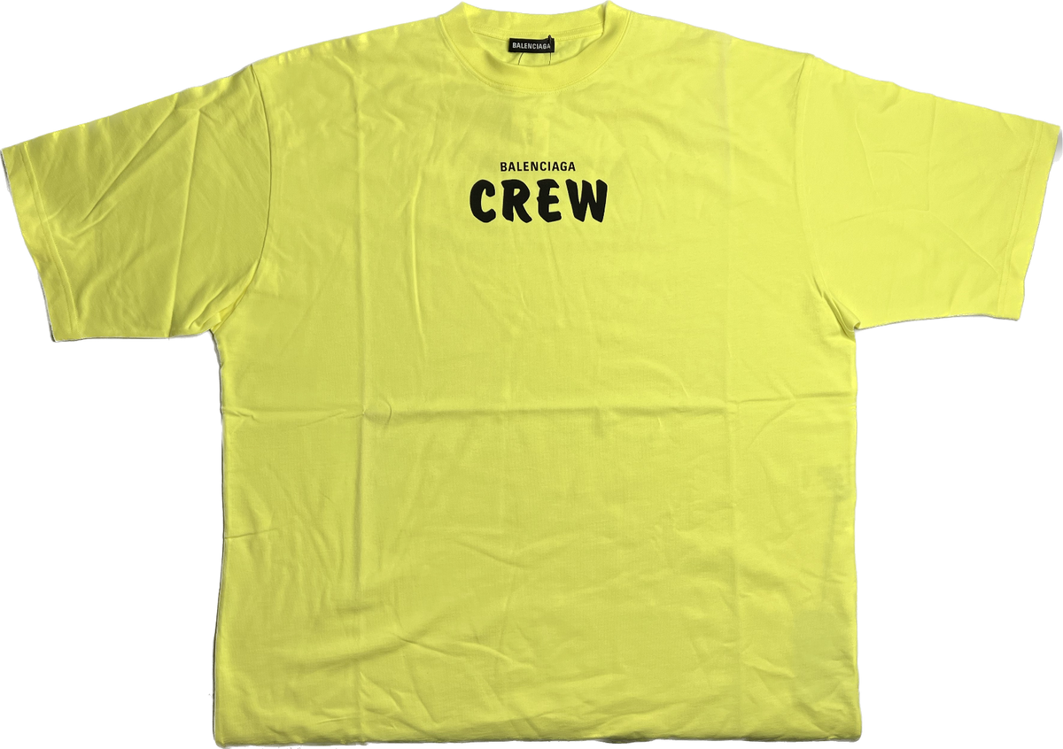 【新品未使用】BALENCIAGA ロゴTシャツ 蛍光イエロー M タグ付き Balenciaga Crew Neon Yellow Graphic Logo Short Sleeve T-Shirt X