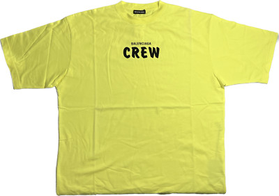 【Balenciaga❤️】ネオンイエロー Tシャツ Balenciaga Crew Neon Yellow Graphic Logo Short Sleeve T-Shirt X