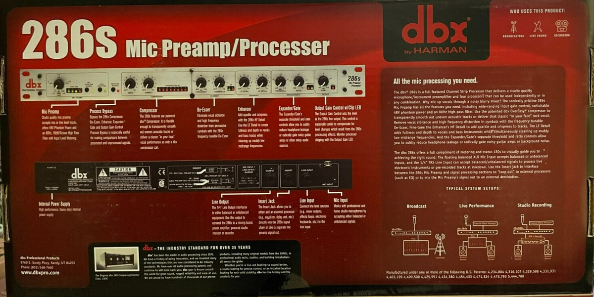 dbx - DBX286SV - 286s Microphone Preamp & Channel Strip Processor