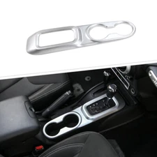 Center Console Gear Shift Cup Holder Cover Bezel For Jeep Wrangler JK 07+ Silver