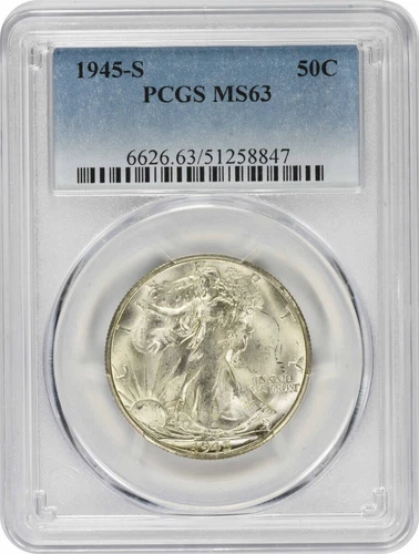 1945-S Walking Liberty Silver Half Dollar MS63 PCGS