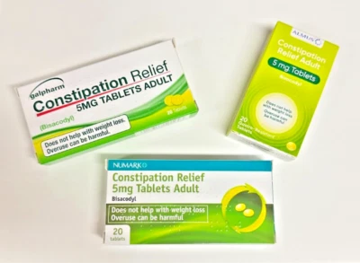 Senokot, Fybogel - Constipation Relief 5mg Bisacodyl Laxative Tablets (Generic)