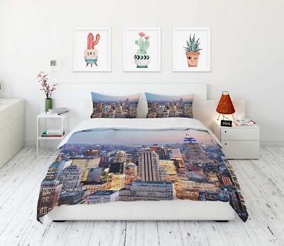 3D City Building A2419 Bed Pillowcases Quilt Duvet Cover Set Queen King Amy 23