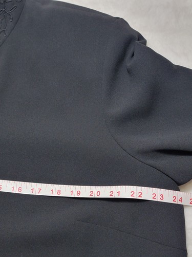 Jones New York Dress Women's Size 16 W Black Button On Padded Shoulders - Picture 4 of 8