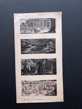 Pastorals of Virgil William Blake woodcut single sheet illustration not original