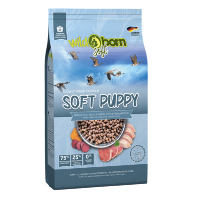 Wildborn SOFT Puppy 12 kg - getreidefreies Soft-Hundefutter für Welpen.