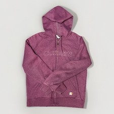 Women s Carhartt Spell Out Zip Up Hoodie Size Large Purple