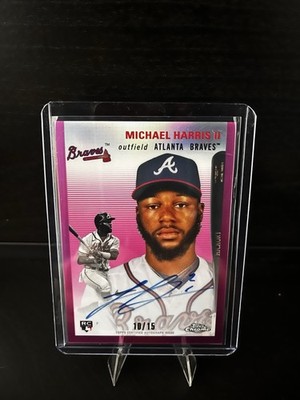 2023 Topps Chrome Platinum Anniversary Michael Harris Pink Refactor Auto /15 RC