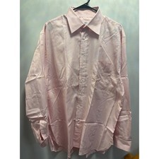 Ben Silver Charleston Fine Shirtings Pink Stripe Button Down shirt Men Sz 17.5