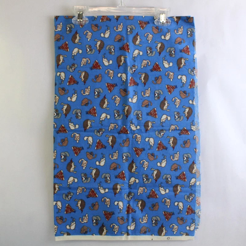2 Piece Lot of Blue Animal Themed Fabric Cats and Dogs 1+ Yards - Image 4 of 4