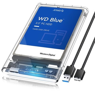 External Hard Drive Enclosure USB 3.0 Clear SATA Case