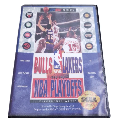Bulls vs Lakers Sega Genesis 1991 In Box No Manual Vintage NBA Playoffs Game