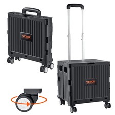 Foldable Utility Cart, 110 lbs Load Capacity, Folding Portable Rolling Crate Ha