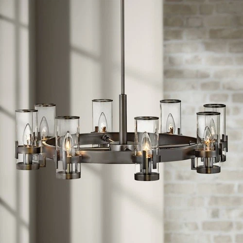Hinkley Reeve 27" Wide Black Oxide 8-Light Ring Chandelier - Picture 1 of 3