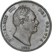 1831 Penny (Rev. Grafitti) - William IV British Copper Coin