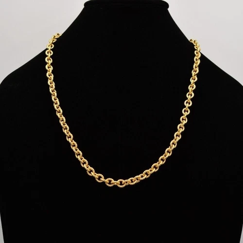 Givenchy Collana Catena Vintage Tono Oro Giallo Metallizzato Grossa Firmata Bin4B